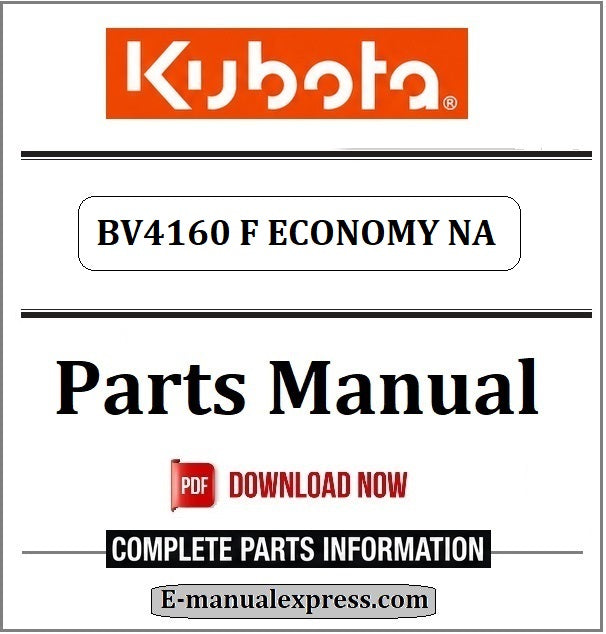 Download Kubota BV4160 F ECONOMY NA Parts Manual