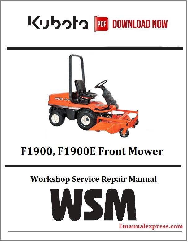Download PDF - Kubota F1900, F1900E Front Mower Service Repair Manual