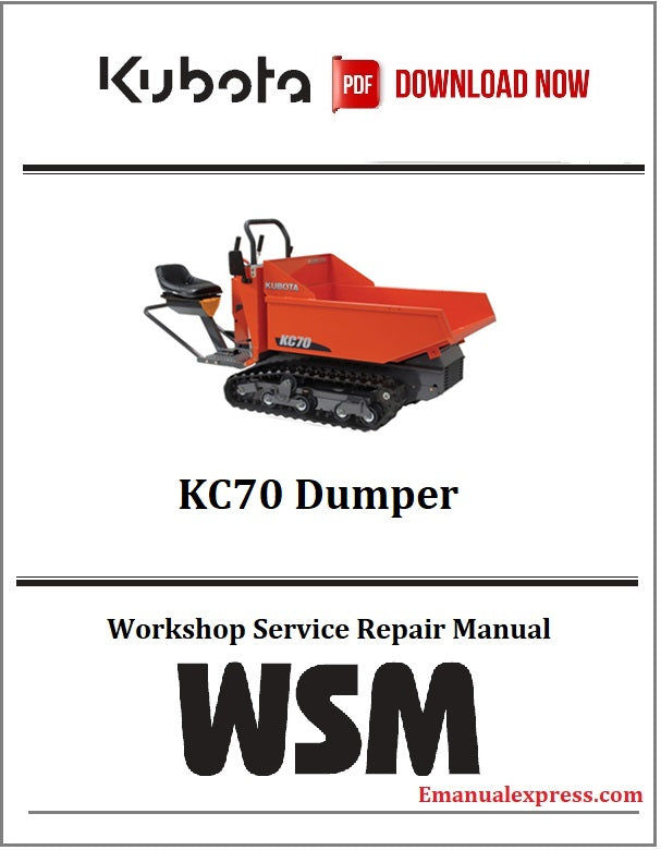 Download PDF - Kubota KC70 Dumper Service Repair Manual