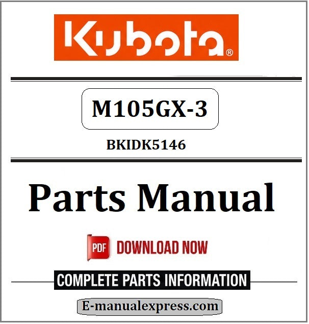 Download Kubota M105GX-3 Parts Manual BKIDK5146