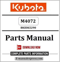 Load image into Gallery viewer, Kubota M4072 Parts Manual BKIDK5290