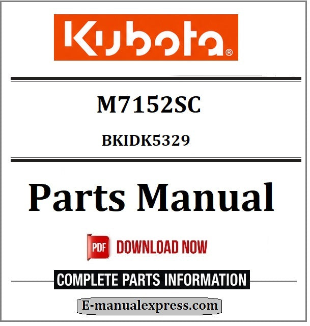 Kubota M7152SC Parts Manual BKIDK5329