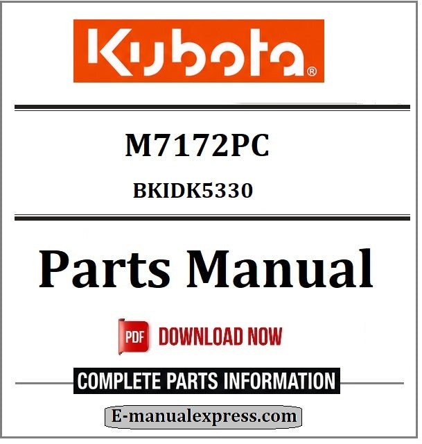 Kubota M7172PC Parts Manual BKIDK5330