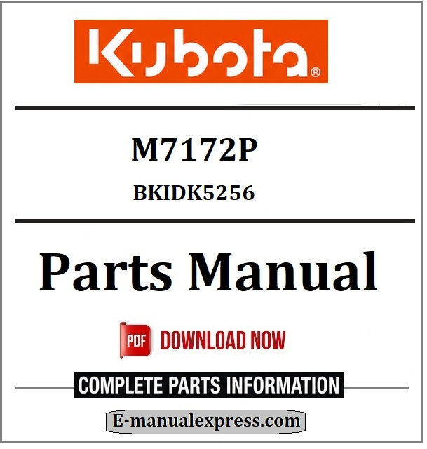 Kubota M7172P Parts Manual BKIDK5256