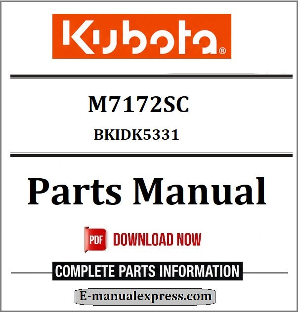 Download Kubota M7172SC Parts Manual BKIDK5331