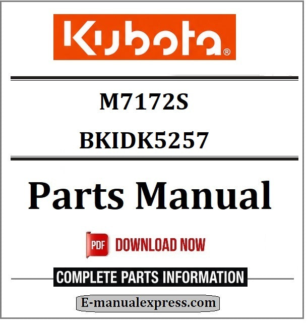 Download Kubota M7172S Parts Manual BKIDK5257