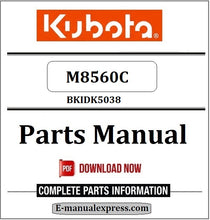 Load image into Gallery viewer, Kubota M8560C Parts Manual BKIDK5038