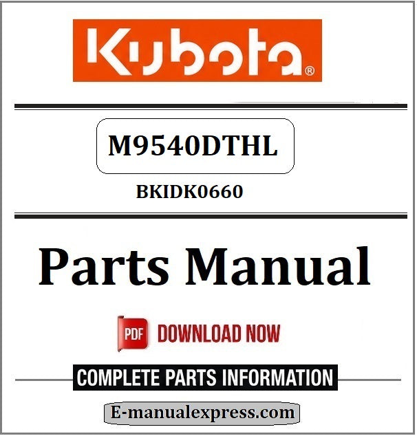 Kubota M9540DTHL Parts Manual BKIDK0660