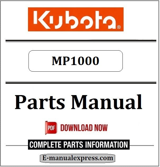 Download Kubota MP1000 Parts Manual