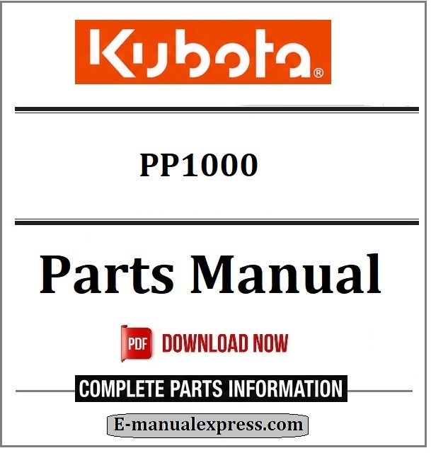 Download Kubota PP1000 Parts Manual