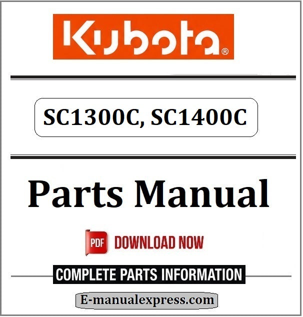 Download Kubota SC1300C, SC1400C Parts Manual