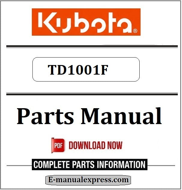 Download Kubota TD1001F Parts Manual