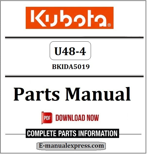 Kubota U48-4 Parts Manual BKIDA5019