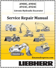 Load image into Gallery viewer, Download PDF - Liebherr A900C, A904C, A914C, A924C Litronic Hydraulic Excavator Service Repair Manual