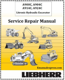 Download PDF - Liebherr A900C, A904C, A914C, A924C Litronic Hydraulic Excavator Service Repair Manual
