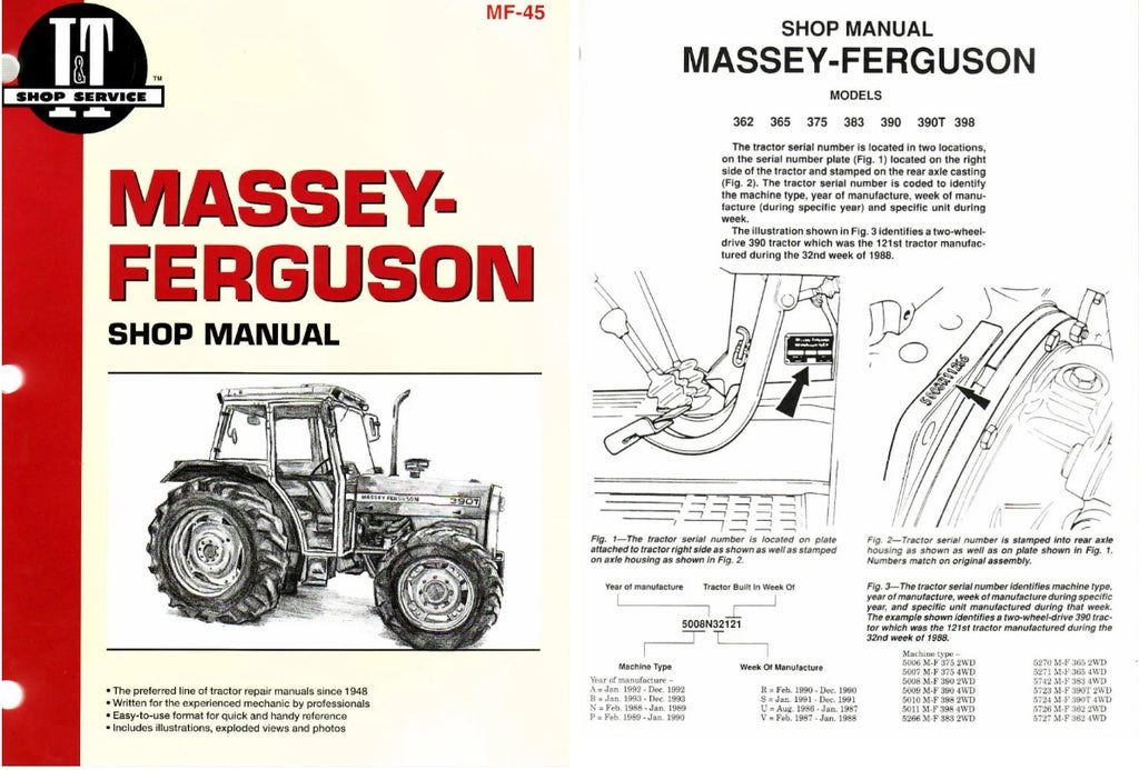 Massey Ferguson 362 365 375 383 390 390T 398 Tractor PDF
