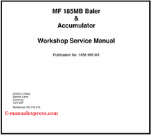 Load image into Gallery viewer, Massey Ferguson MF 185MB Baler &amp; Accumulator Service Repair Shop Manual