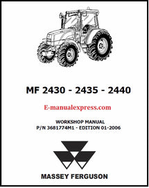 Massey Ferguson MF 2430, 2435, 2440 Utility Tractor PDF Workshop Manual