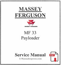 Load image into Gallery viewer, Massey Ferguson MF33 MF 33 Tractor PDF Service Repair Workshop Manual