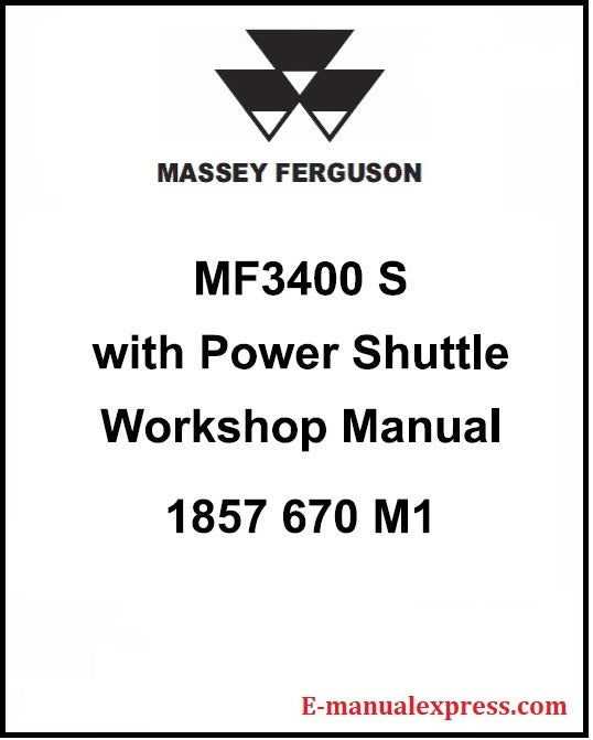 Massey Ferguson MF 3400 S Series MF-3425 S, MF-3435 S Tractor PDF Workshop Service Manual