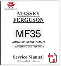Load image into Gallery viewer, Massey Ferguson MF35 MF-35 Tractor PDF Service Repair Shop Manual