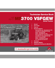 Load image into Gallery viewer, Massey Ferguson MF3700 VSFGEW Series PDF 55-77HP Technician Service Book