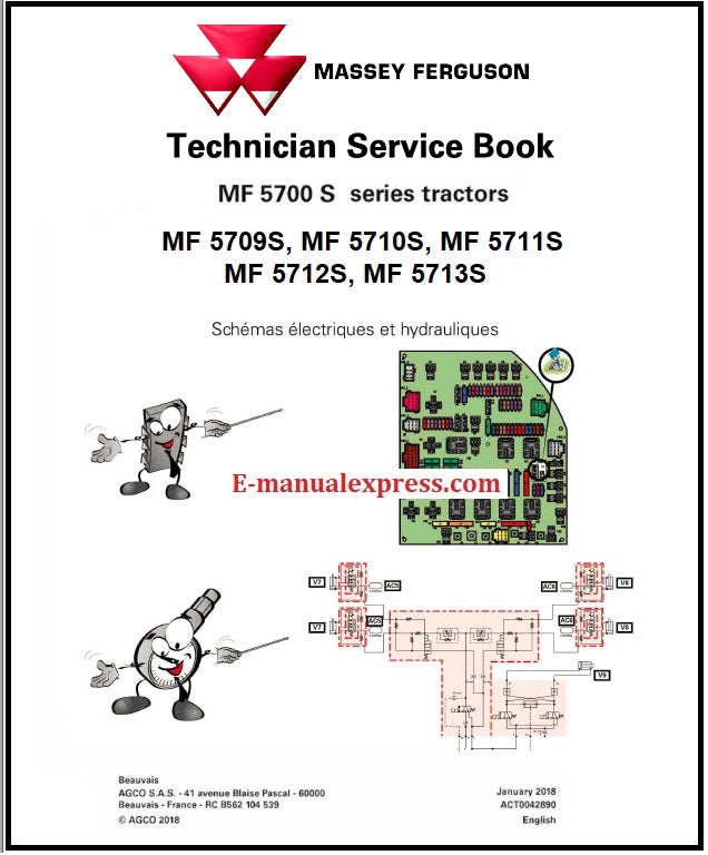 Download Massey Ferguson MF 5709S, MF 5710S, MF 5711S, MF 5712S, MF 5713S Tractor Technician Service Book