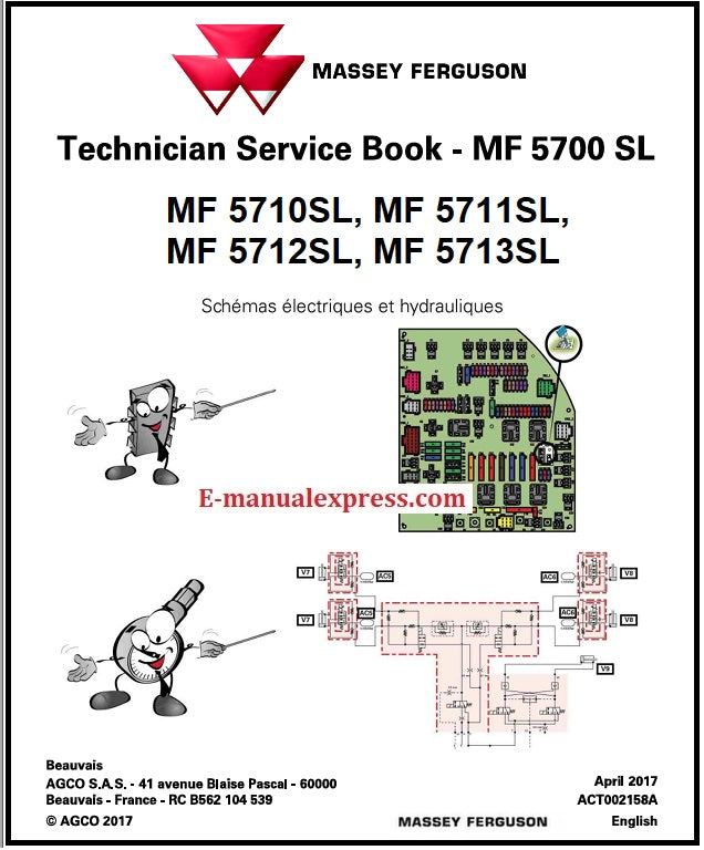 Massey Ferguson MF 5710SL, MF 5711SL, MF 5712SL, MF 5713SL Technician Service Book