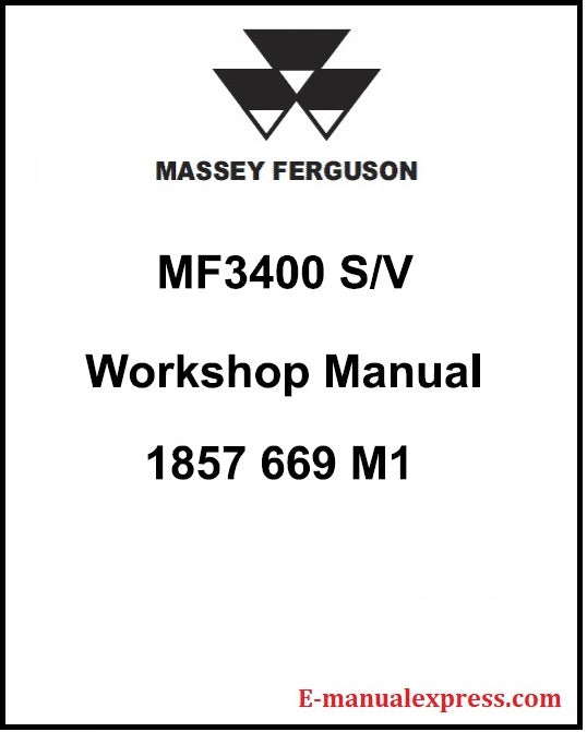 Massey Ferguson MF 3400 S V Series MF-3425-S, MF-3435-S, MF-3425-V, MF-3435-V Tractor PDF
