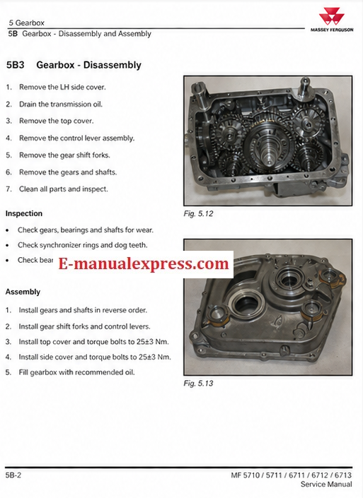 Service Manual PDF Massey Ferguson MF 5710, 5711, 6711, 6712, 6713 Tractor