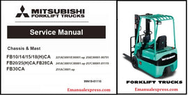 Download PDF - Mitsubishi FB28CA, FB30CA Forklift Truck Service Repair Manual