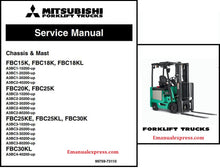 Load image into Gallery viewer, Download PDF - Mitsubishi FBC15K, FBC18K, FBC30K, FBC30KL Electric Forklift Truck Service Repair Manual