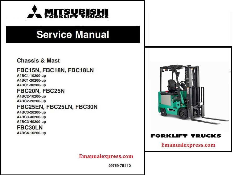 Download PDF - Mitsubishi FBC15N FBC18N FBC18LN FBC30LN Forklift Truck Service Repair Manual