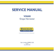 Load image into Gallery viewer, Download PDF - New Holland VX680 Grape Harvester Service Repair Manual