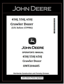 OMT204685 - John Deere 450J 550J 650J Crawler Dozer Operator Manual PDF Download