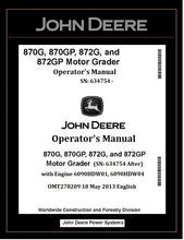 Load image into Gallery viewer, OMT278209 OPERATOR'S MANUAL - JOHN DEERE 870G 870GP 872G 872GP MOTOR GRADER BEST PDF DOWNLOAD