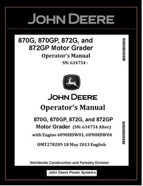 OMT278209 OPERATOR'S MANUAL - JOHN DEERE 870G 870GP 872G 872GP MOTOR GRADER BEST PDF DOWNLOAD