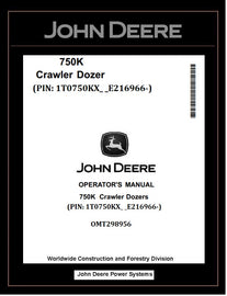 OMT298956 - John Deere 750K Crawler Dozer Operator Manual PDF Download