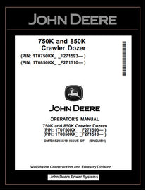 OMT355293X19 - John Deere 750K, 850K Crawler Dozer Operator Manual PDF Download