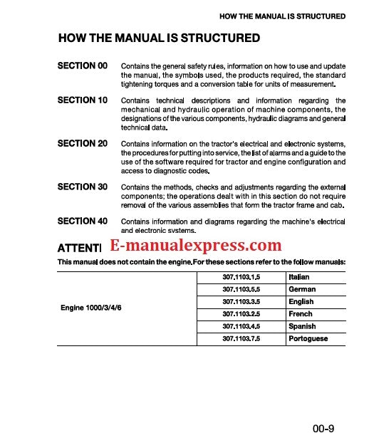 Massey Ferguson MF 3400 S V Series MF-3425-S, MF-3435-S, MF-3425-V, MF-3435-V Tractor