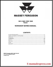 Load image into Gallery viewer, Massey Ferguson MF 3600 Series (3615, 3625, 3635, 3645) Tractor PDF Workshop Service Manual