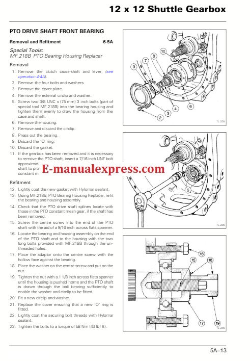 Service Workshop Manual Massey Ferguson MF 4300 Series Tractor PDF