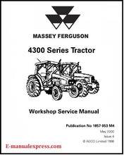 Load image into Gallery viewer, Service Workshop Manual Massey Ferguson MF 4300 Series Tractor PDF