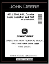 Load image into Gallery viewer, John Deere TM10292 Manual PDF – 450J 550J 650J Crawler Dozer Operation and Test Technical (SN. 141667-159986) Download