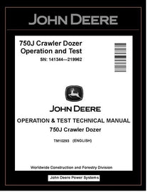 John Deere TM10293 Manual PDF – 750J Crawler Dozer Operation and Test Technical (SN. 141344-219962) Download