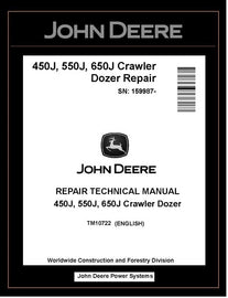John Deere TM10722 Manual PDF – 450J 550J 650J Crawler Dozer Service Repair ( SN. 159987- )Technical Download