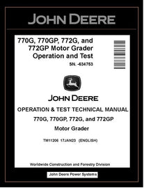 TM11206 OPERATION AND TEST TECHNICAL MANUAL - JOHN DEERE 770G 770GP 772G 772GP MOTOR GRADER BEST PDF DOWNLOAD