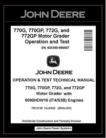 TM12139 OPERATION AND TEST TECHNICAL MANUAL - JOHN DEERE 770G 770GP 772G 772GP MOTOR GRADER BEST PDF DOWNLOAD