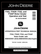 Load image into Gallery viewer, TM12140 OPERATION AND TEST TECHNICAL MANUAL - JOHN DEERE 770G 770GP 772G 772GP MOTOR GRADER BEST PDF DOWNLOAD