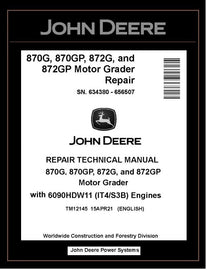 TM12145 REPAIR TECHNICAL MANUAL - JOHN DEERE 870G 870GP 872G 872GP MOTOR GRADER BEST PDF Download
